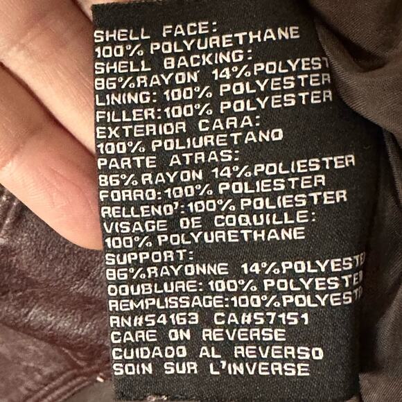 Vintage Y2K Guess Brown Faux Leather Biker Jacket - Picture 7 of 10